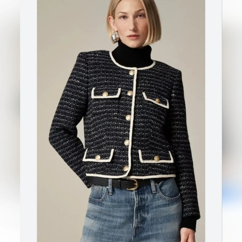 J Crew Isabelle lady jacket in Italian tweed CF770 NWT, Sz 0